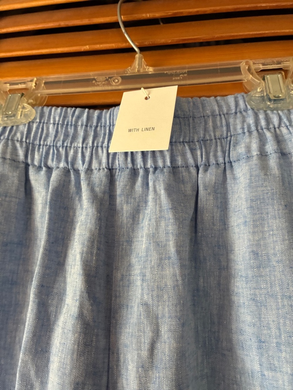 Zara Light Blue Wide-Leg Linen Pants length 41”waist 15”inseam14” - Picture 3 of 5